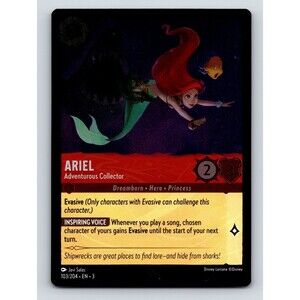 Basic Ariel Adventurous Collector HP 2 Evasive Ability Rare Red Lorcana Card